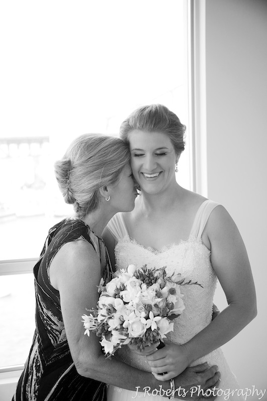 Bride and her mother sharing a moment - wedding photography sydney